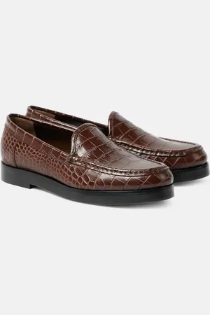 Manolo Blahnik Dinelio croc-effect leather loafers