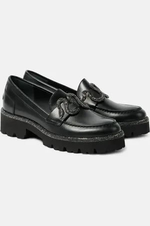 RENE CAOVILLA Morgana embellished leather loafers