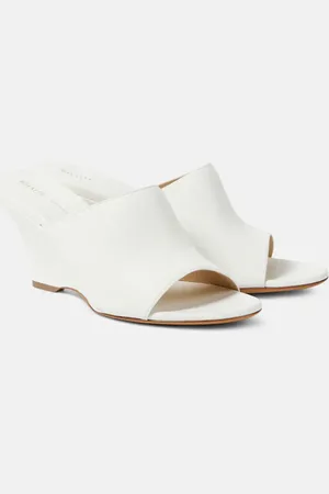 Khaite Marion leather wedge mules