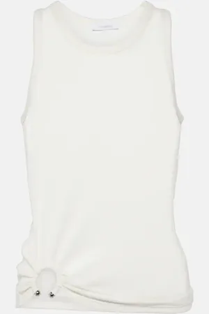Paco rabanne Ring-detail cotton-blend jersey tank top