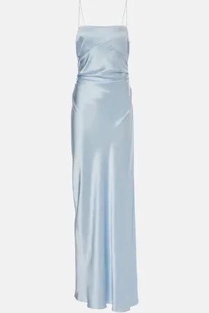SIR Lush gathered silk slip dress