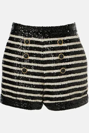 Balmain Sequined striped shorts