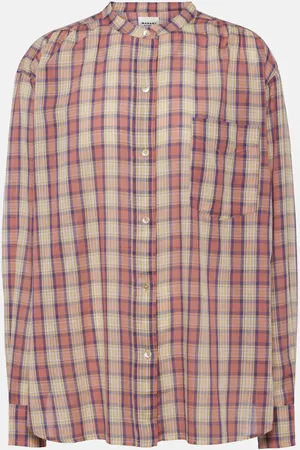 Marant Etoile Checked cotton voile shirt