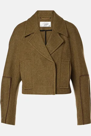 Victoria Beckham Cropped wool peacoat