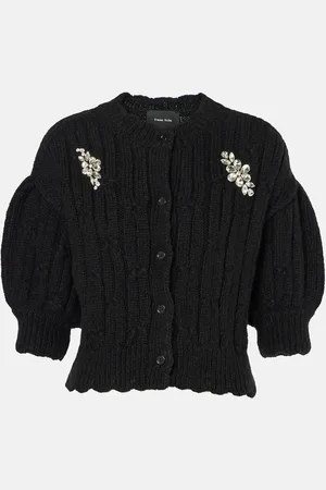 Simone Rocha Embellished cable-knit wool-blend cardigan