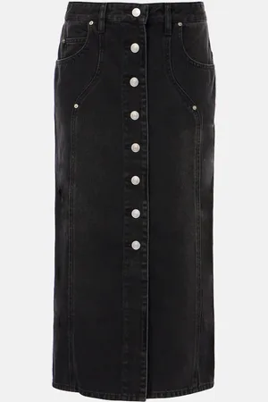 Marant Etoile Vandy high-rise denim midi skirt