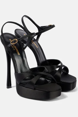 Saint Laurent Debbie 110 satin crÃªpe platform sandals