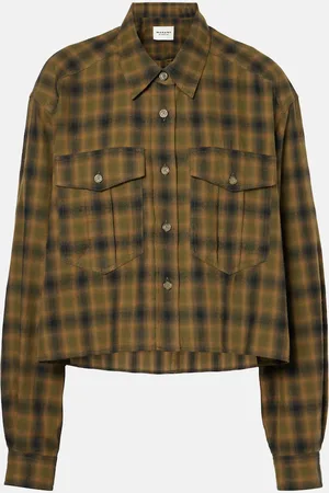 Marant Etoile Telina plaid cropped cotton shirt