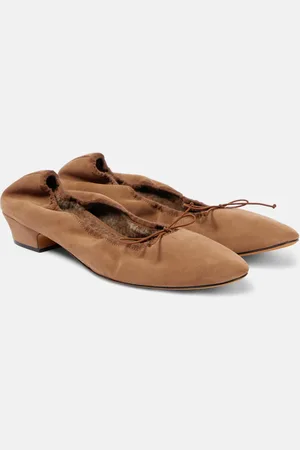 The Row Awar shearling-lined suede ballet flats
