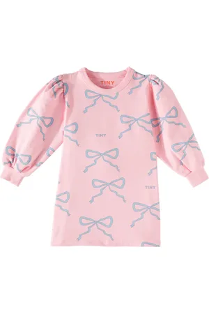 Tiny Cottons Bows printed cotton-blend sweatshirt dress