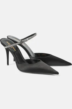 Saint Laurent Barbara 90 embellished satin mules