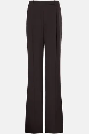 Saint Laurent High-rise silk crÃªpe straight pants