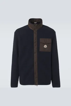Moncler Wool-blend fleece zip-up cardigan