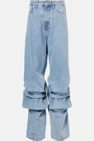 Y / PROJECT Evergreen draped wide-leg jeans