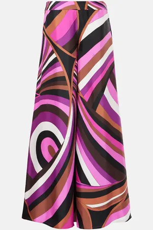 Puccini Iride printed silk twill palazzo pants