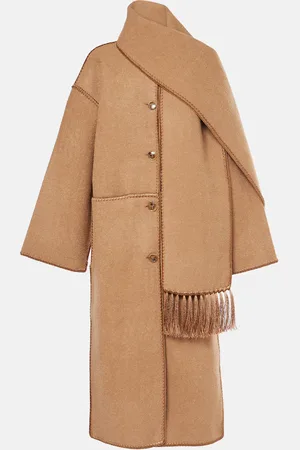 Totême Embroidered wool-blend scarf coat