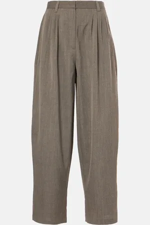 CO Wool-blend barrel-leg pants
