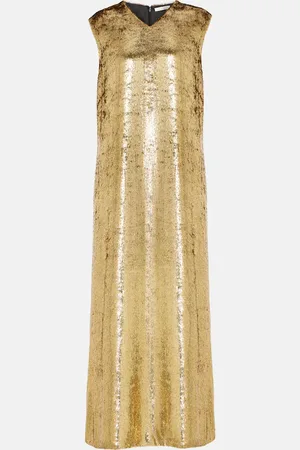 The Row Louane velvet lamÃ© gown
