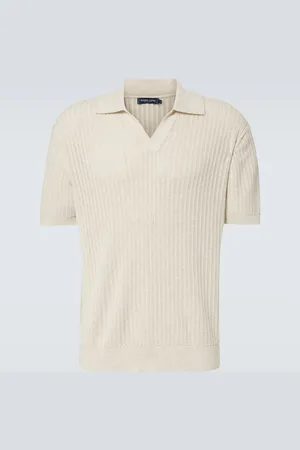 Frescobol Carioca Rino ribbed-knit cotton polo shirt