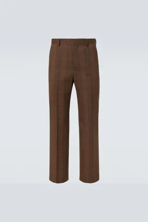 Auralee Prince of Wales check wool suit pants