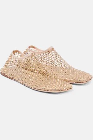 CHRISTOPHER ESBER Minette crystal-embellished mesh slip-on shoes