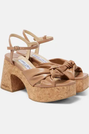 Jimmy Choo Heloise 95 leather platform sandals