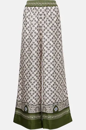 La DoubleJ Printed silk twill palazzo pants