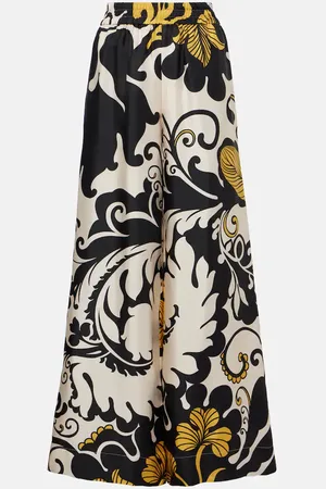 La DoubleJ Printed silk twill palazzo pants