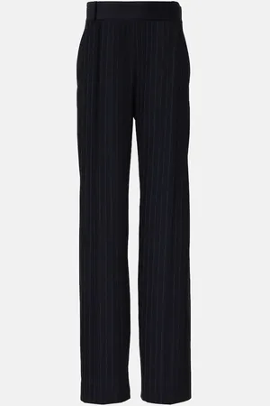 Khaite Cambie chalkstripe high-rise straight pants