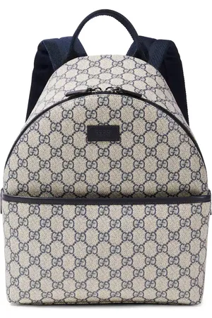 Gucci GG Supreme leather-trimmed canvas backpack