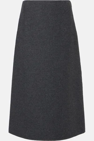 The Row Lison wool-blend midi skirt