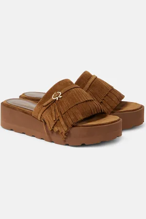 Gianvito Rossi Fringed suede slides