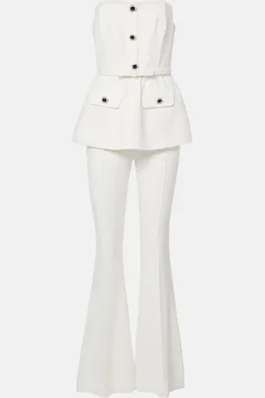 Self-Portrait Strapless crÃªpe jumpsuit