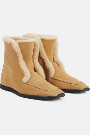 Totême Shearling-lined suede ankle boots