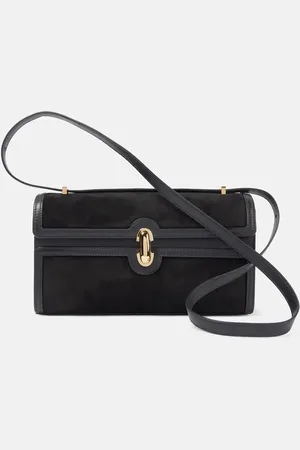 SAVETTE Symmetry 26 leather-trimmed suede shoulder bag