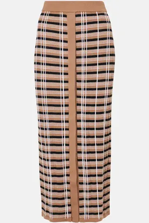 Joseph Checked wool and silk maxi skirt