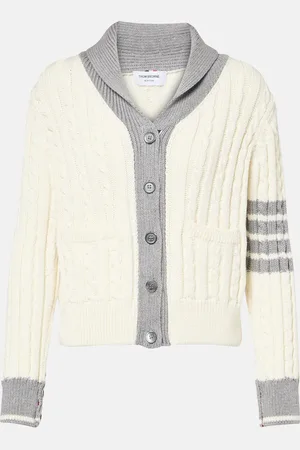 Thom Browne 4-Bar cable-knit wool cardigan