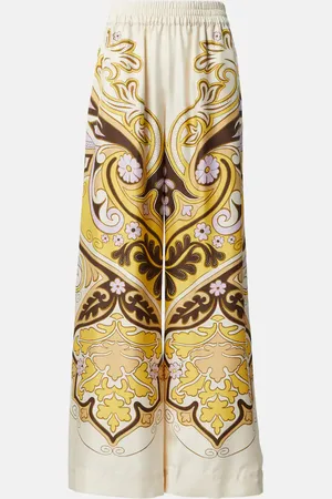La DoubleJ Printed silk twill palazzo pants