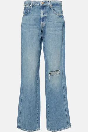 7 for all Mankind Tess distressed wide-leg jeans