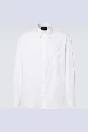Simone Rocha Faux pearl-embellished cotton poplin shirt