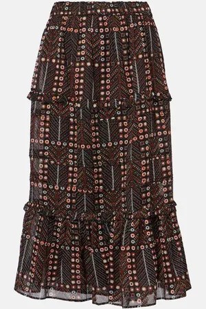 Marant Etoile Diya printed tiered cotton maxi skirt