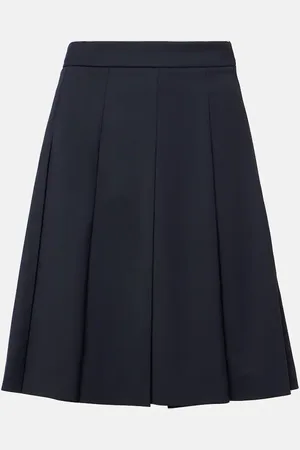 Alessandra Rich Pleated wool-blend miniskirt