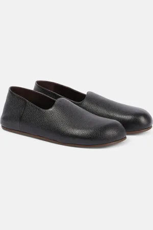 The Row Hugh leather slip-on shoes