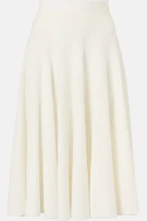 The Row Jaliah cotton and linen-blend midi skirt