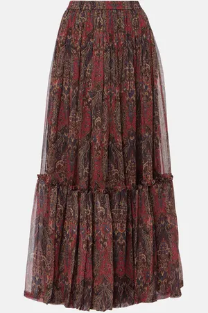 Saint Laurent Paisley silk crepon maxi skirt