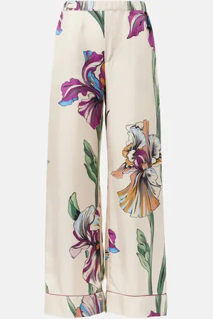 La DoubleJ Floral silk wide-leg pants