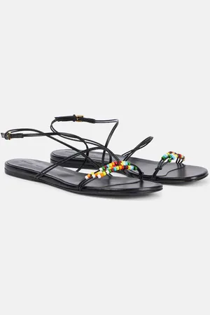 Khaite Loop beaded leather sandals