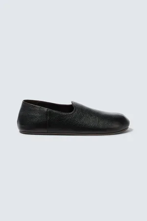 The Row Hugh leather slip-on shoes