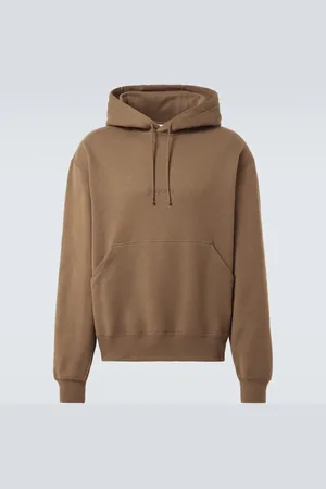 Saint Laurent Logo embroidered cotton fleece hoodie
