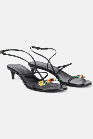 Khaite Loop 35 beaded leather sandals